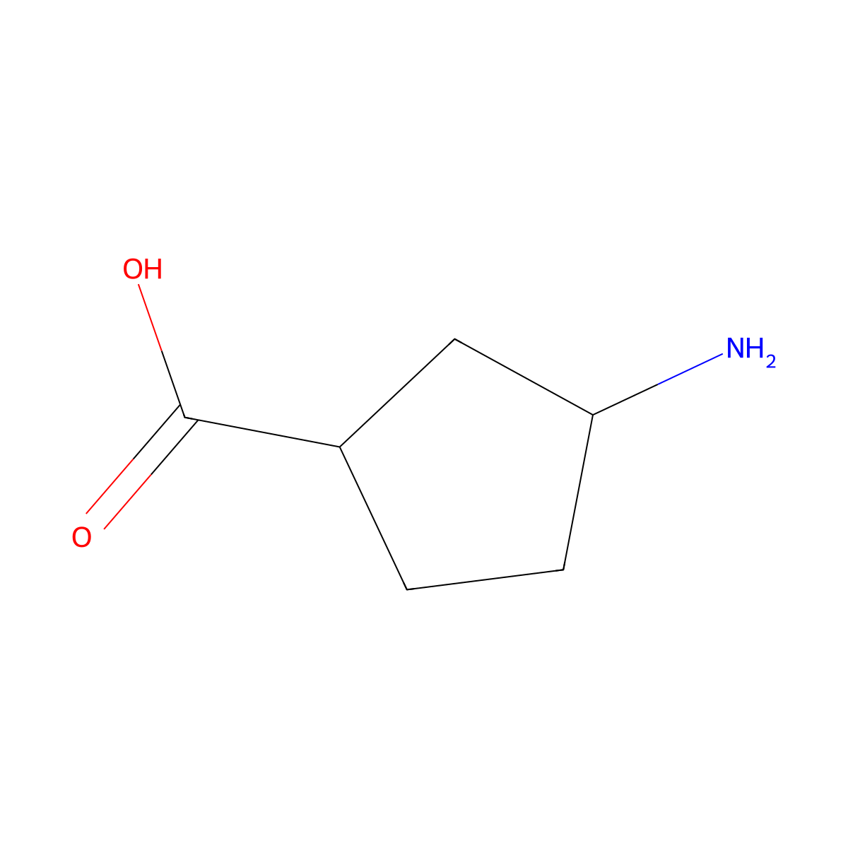 (1R,3R)-3-Aminocyclopentanecarboxylic acid molecular structure, CAS 71869-43-7