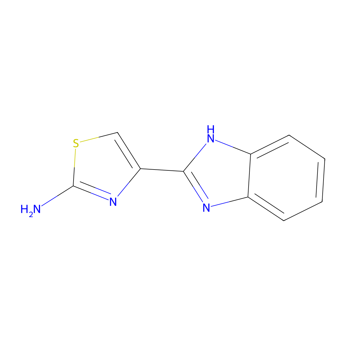 4-(1H-benzimidazol-2-yl)-1,3-thiazol-2-amine molecular structure, CAS 7187-47-5