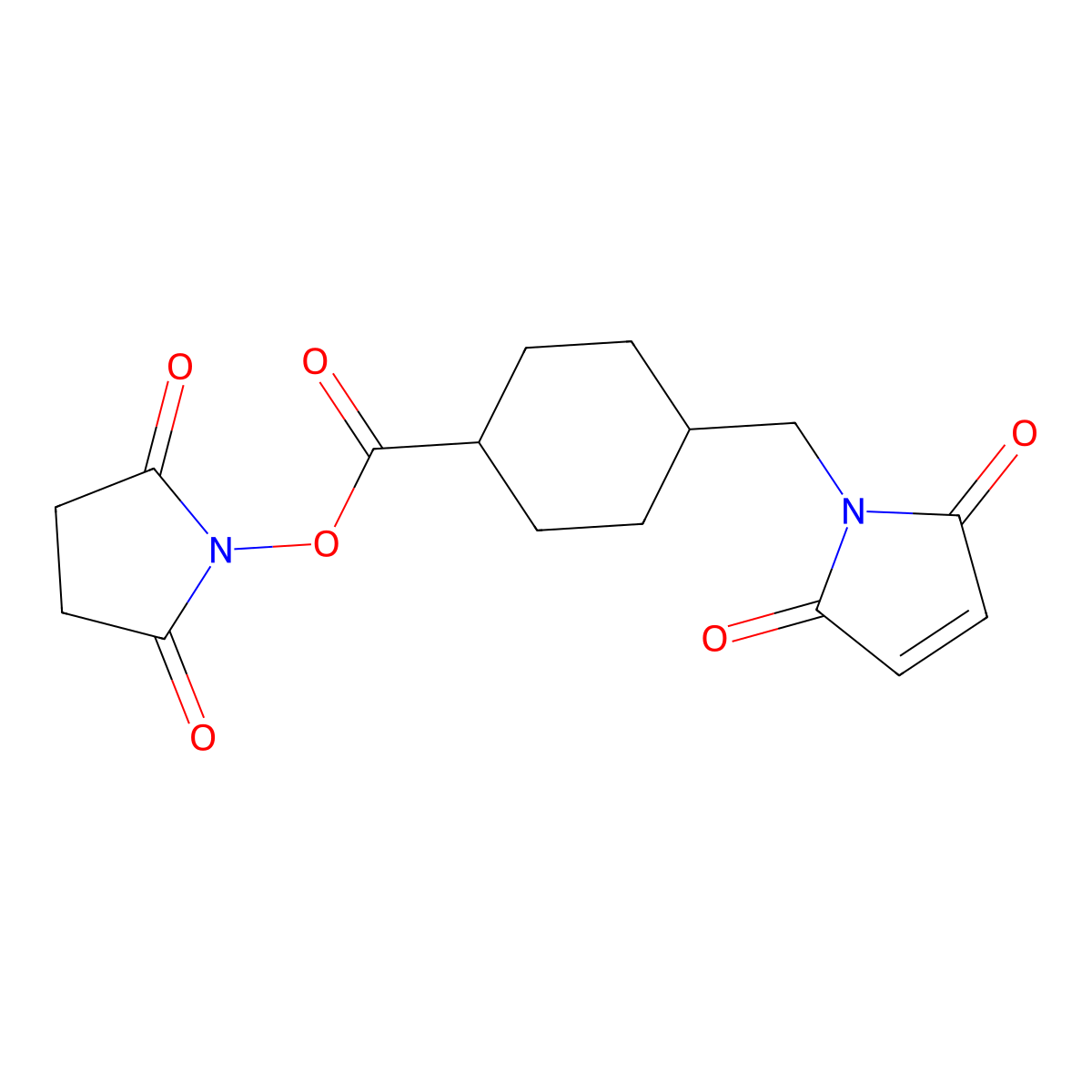 Succinimidyl 4-(N-maleimidomethyl)cyclohexanecarboxylate molecular structure, CAS 71875-81-5