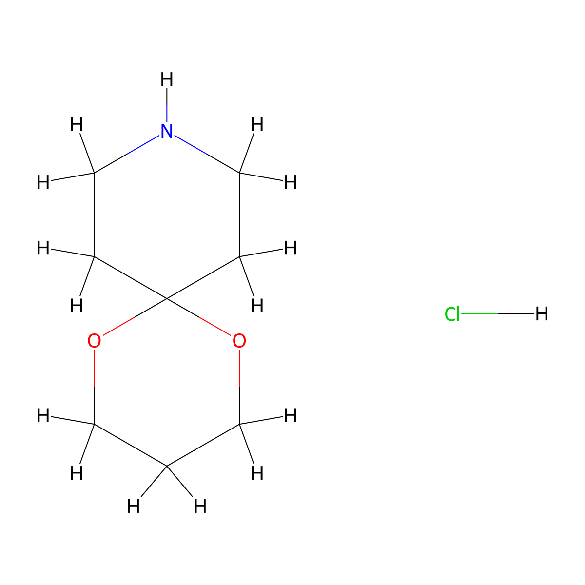 1,5-Dioxa-9-aza-spiro[5.5]undecane, hydrochloride molecular structure, CAS 71879-41-9