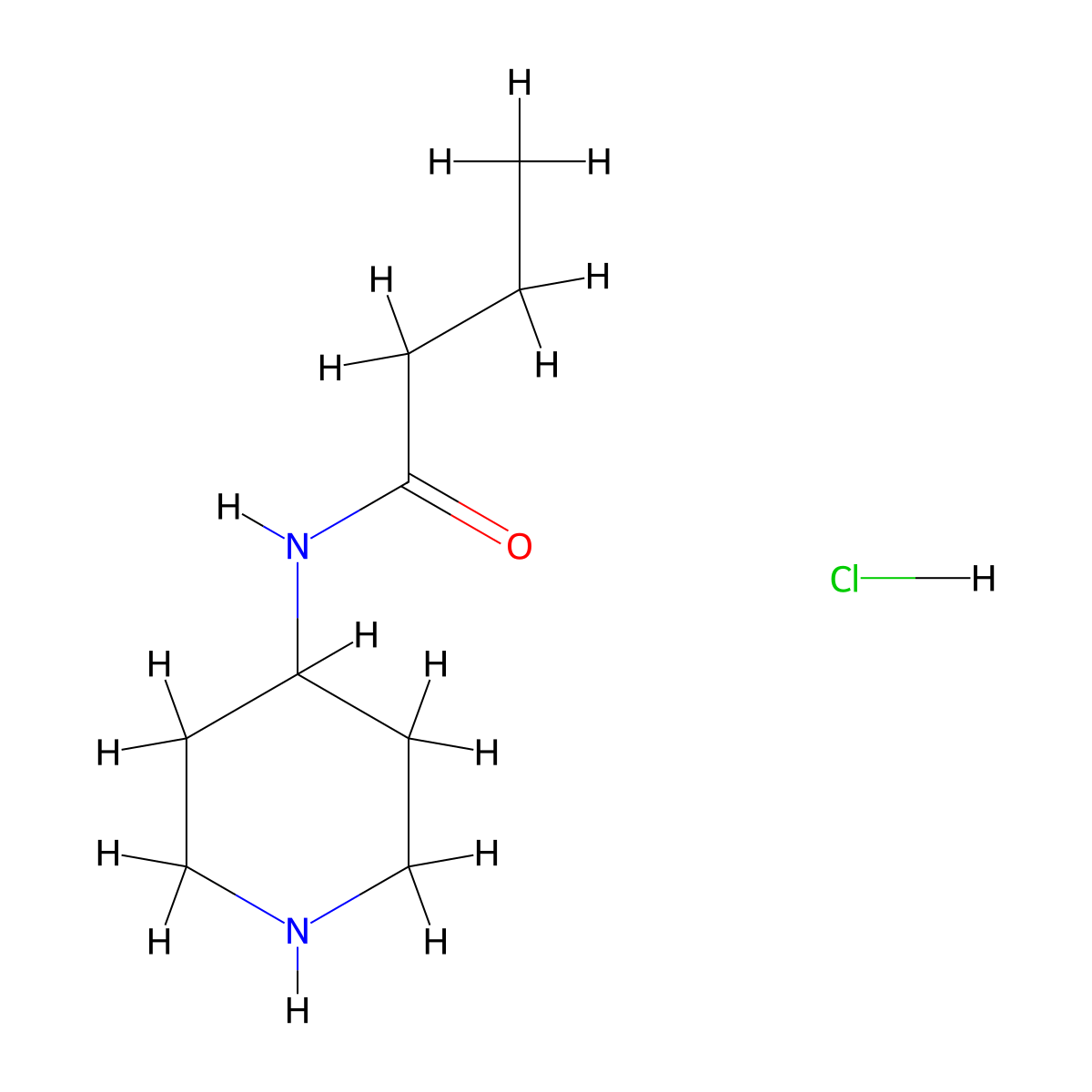 N-(piperidin-4-yl)butanamide hydrochloride molecular structure, CAS 71879-44-2