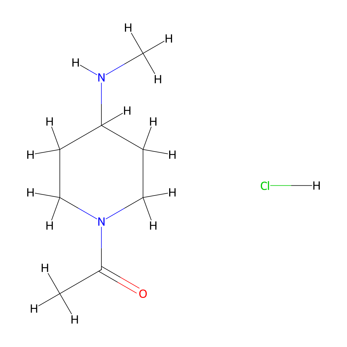 1-(4-(Methylamino)piperidin-1-yl)ethanone hydrochloride molecular structure, CAS 71879-46-4