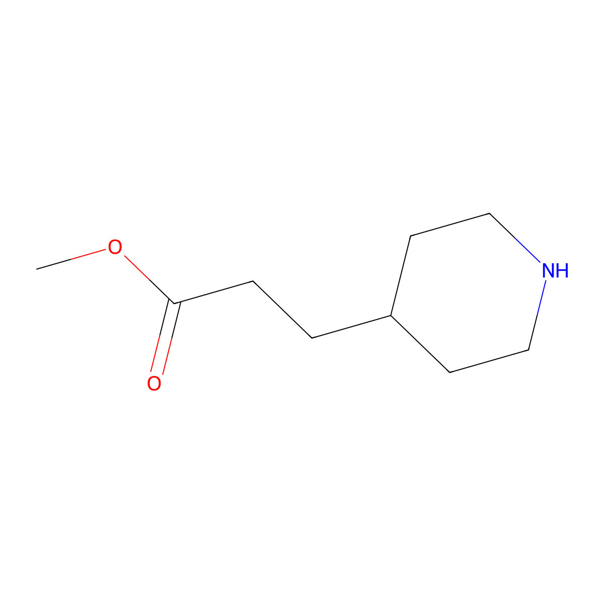 Methyl 3-(piperidin-4-yl)propanoate molecular structure, CAS 71879-50-0