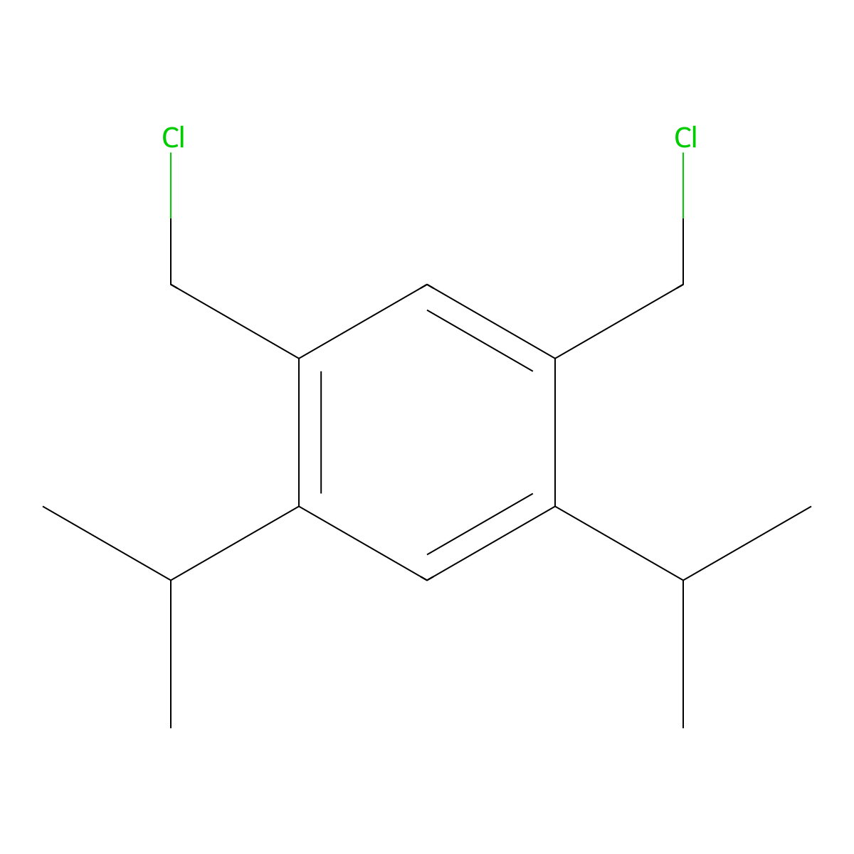 1,5-Bis(chloromethyl)-2,4-di(propan-2-yl)benzene molecular structure, CAS 7188-14-9