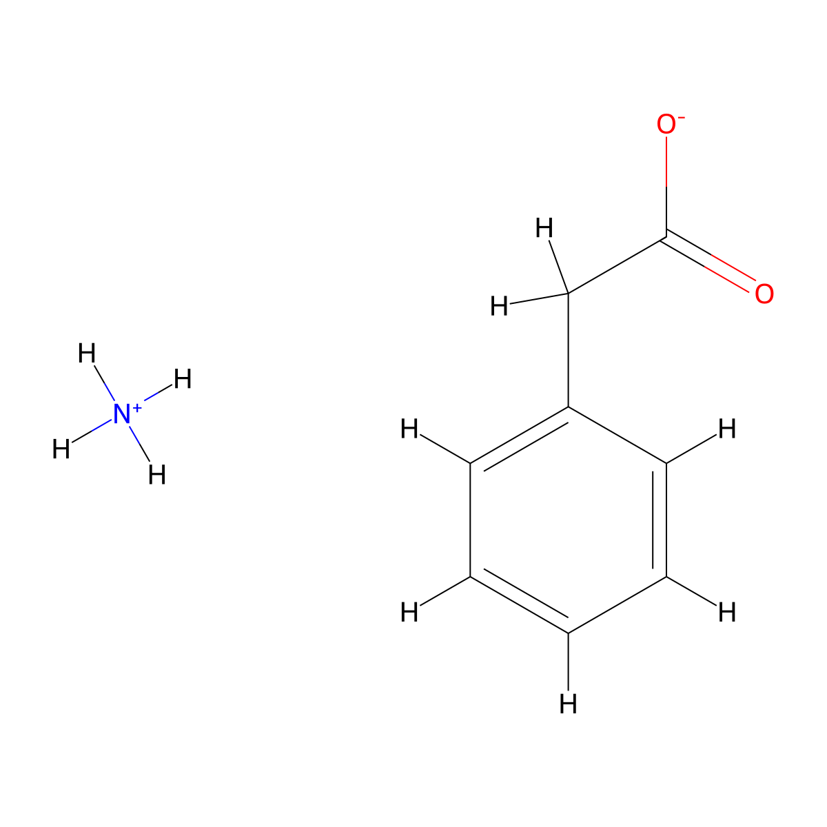Benzeneacetic acid, ammonium salt (1:1) molecular structure, CAS 7188-16-1