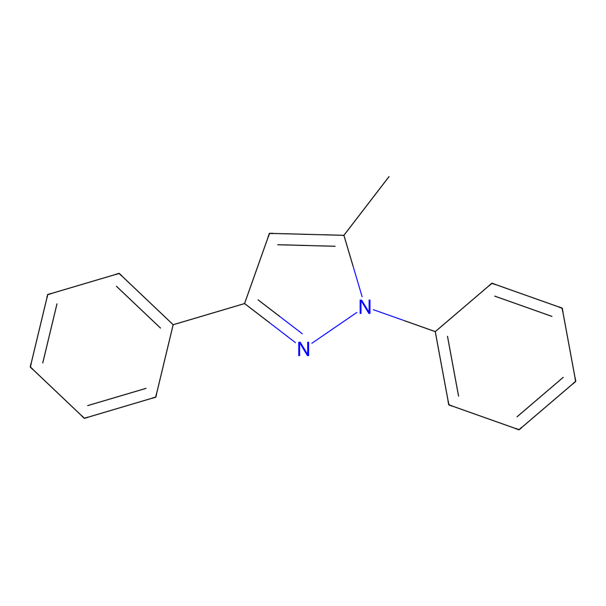 5-methyl-1,3-diphenyl-1H-pyrazole molecular structure, CAS 7188-89-8