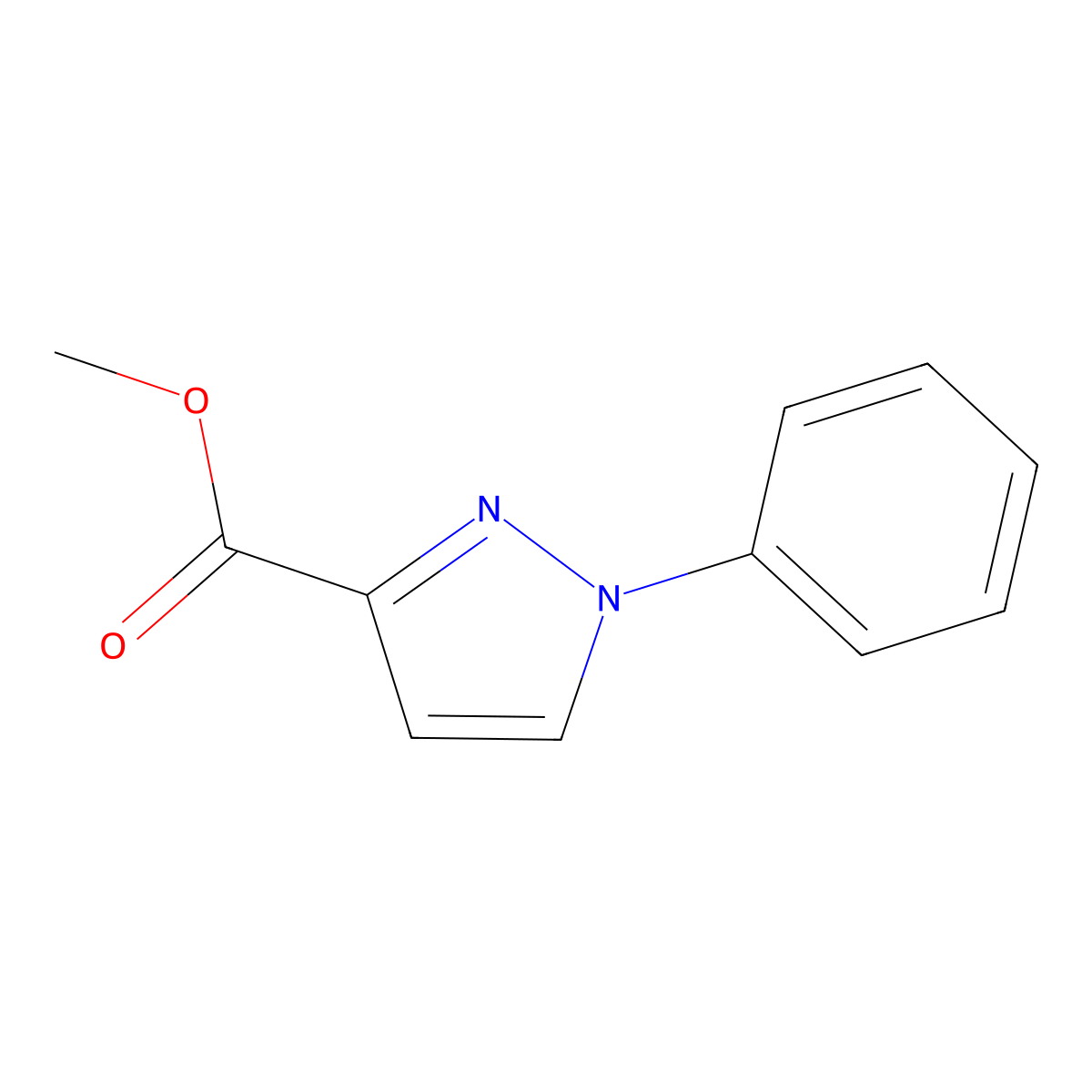 methyl 1-phenyl-1H-pyrazole-3-carboxylate molecular structure, CAS 7188-95-6