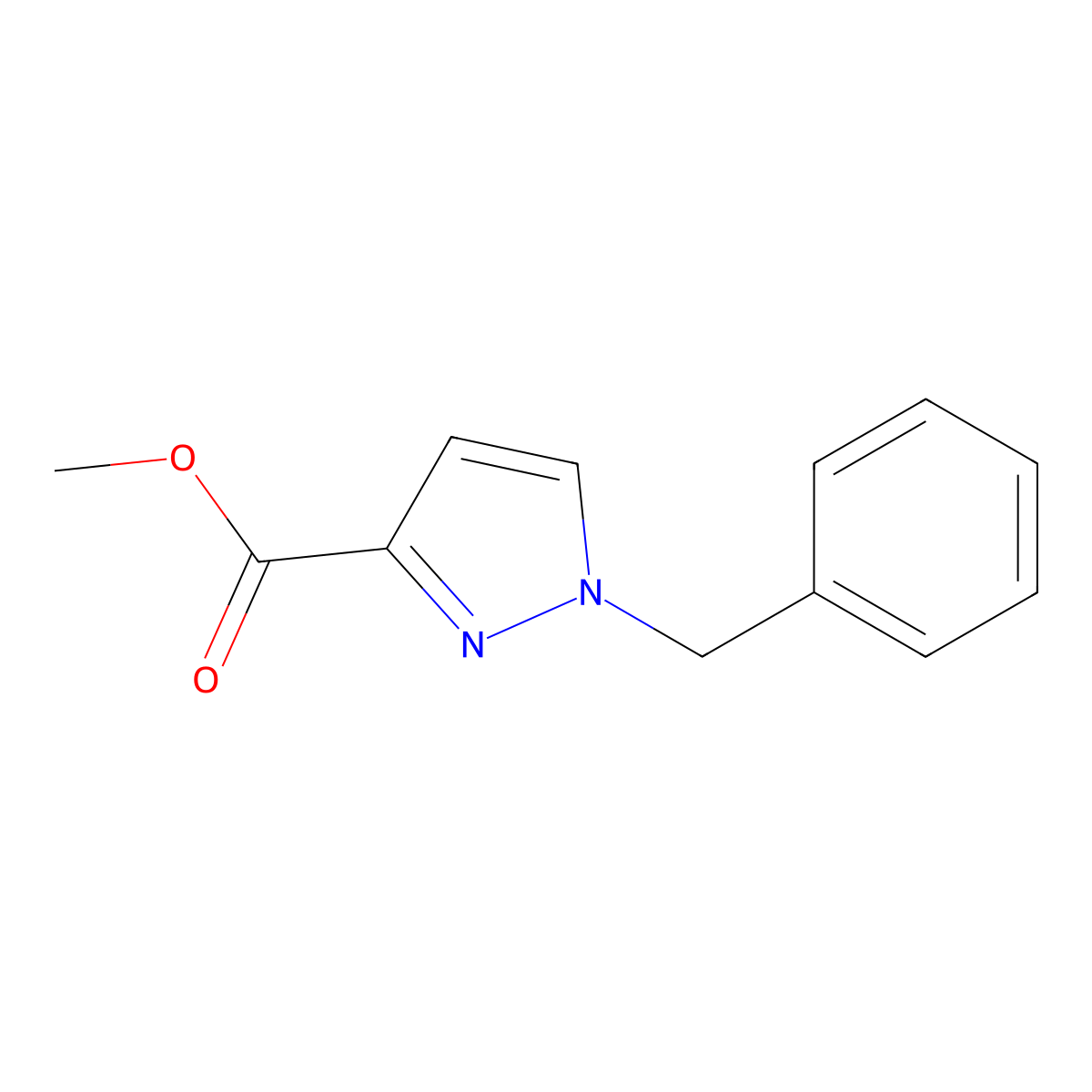 methyl 1-benzyl-1H-pyrazole-3-carboxylate molecular structure, CAS 7188-98-9