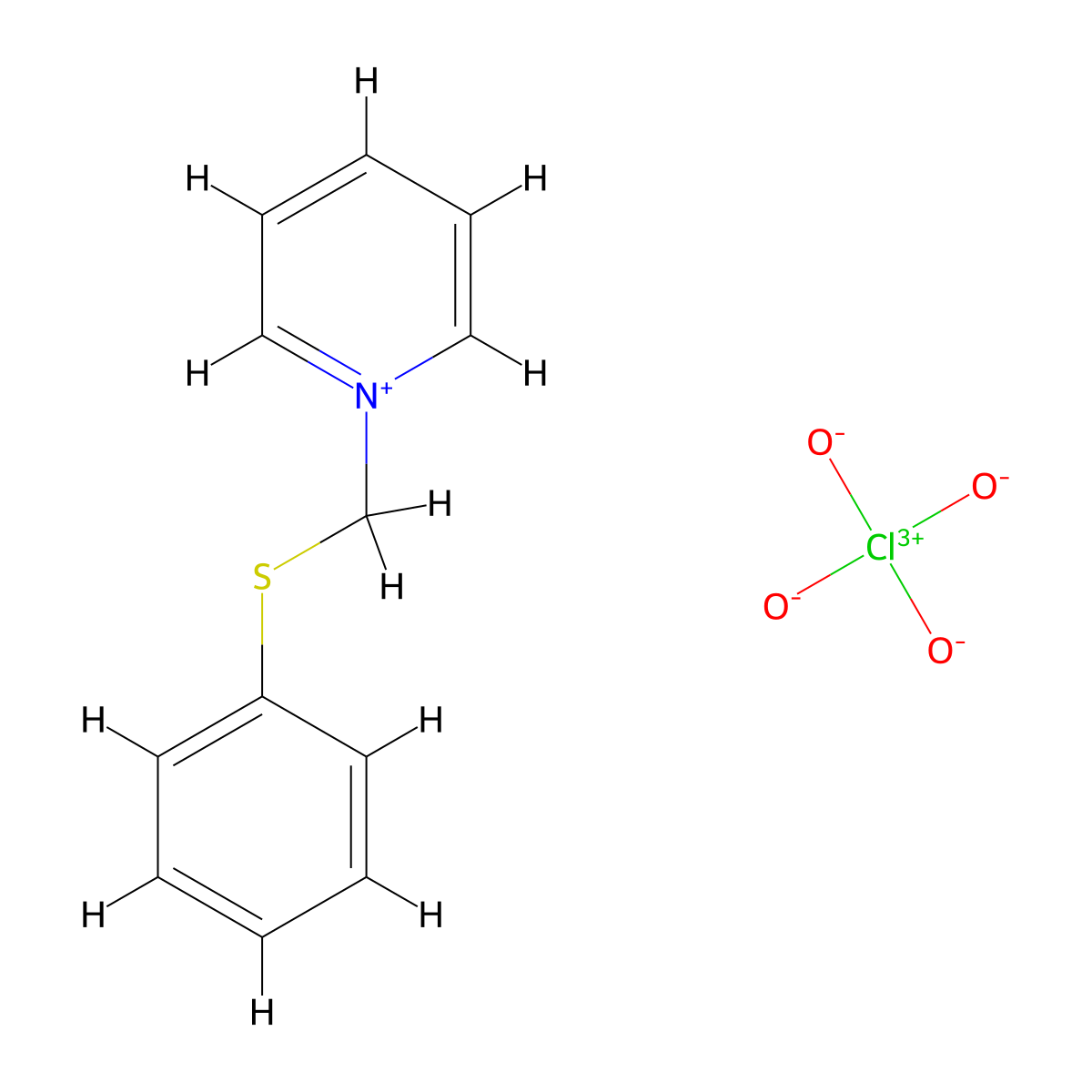 1-[(Phenylsulfanyl)methyl]pyridin-1-ium perchlorate molecular structure, CAS 71880-03-0