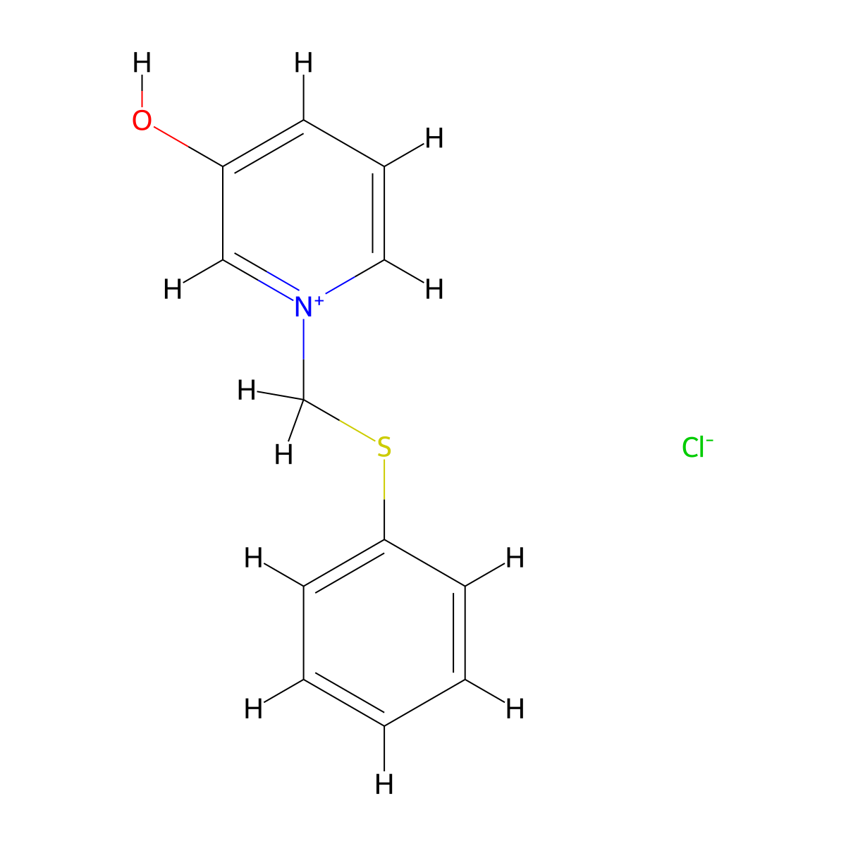 3-Hydroxy-1-[(phenylsulfanyl)methyl]pyridin-1-ium chloride molecular structure, CAS 71880-08-5