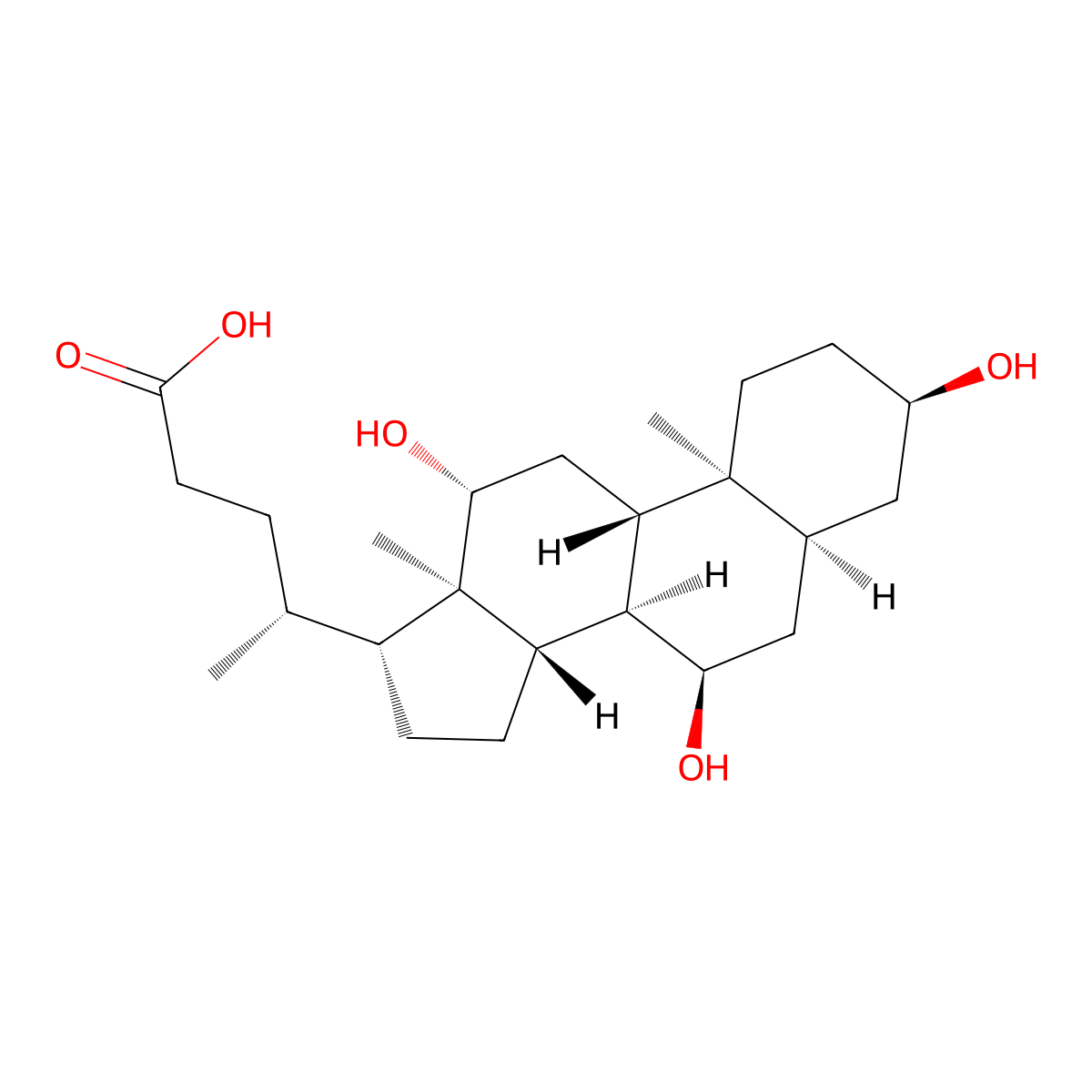 3alpha,7alpha,12beta-Trihydroxy-5beta-cholanic acid molecular structure, CAS 71883-64-2