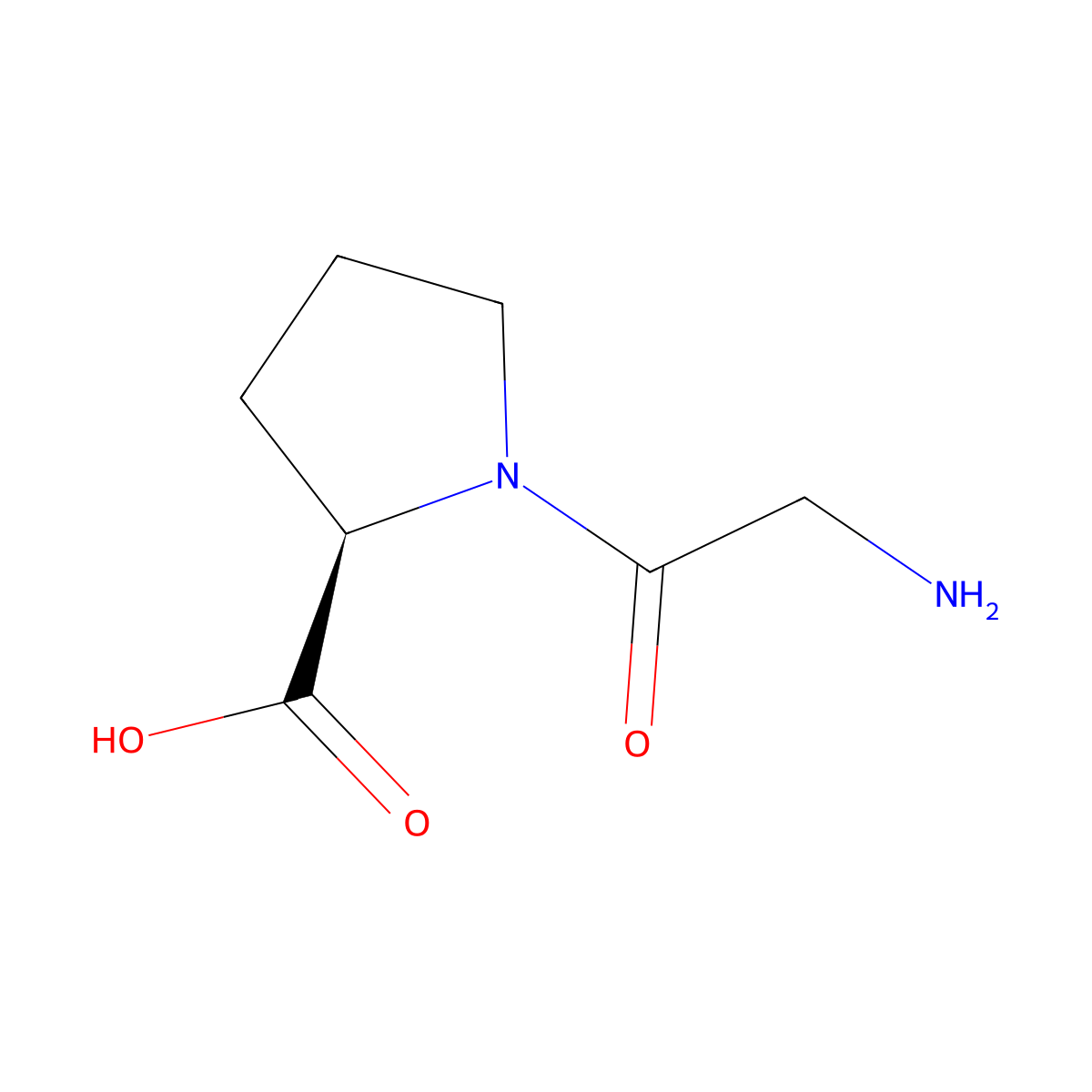 Glycyl-D-proline molecular structure, CAS 71884-56-5