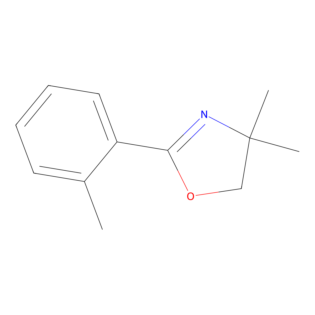4,4-Dimethyl-2-(2-methylphenyl)-4,5-dihydro-1,3-oxazole molecular structure, CAS 71885-44-4