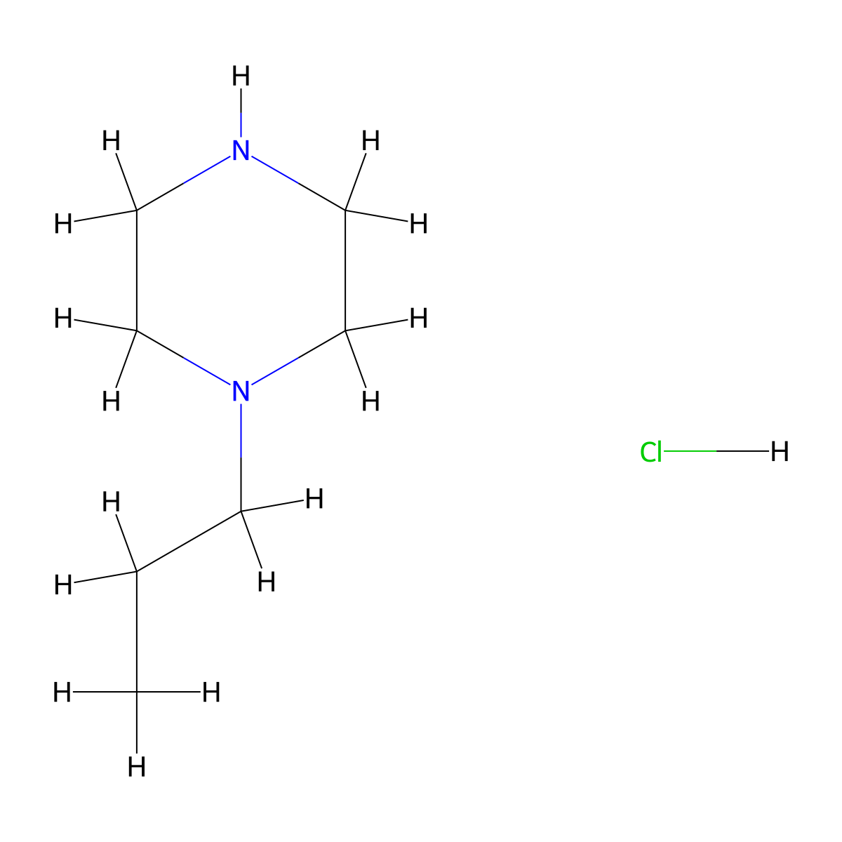 1-Propylpiperazine hydrochloride molecular structure, CAS 71888-55-6