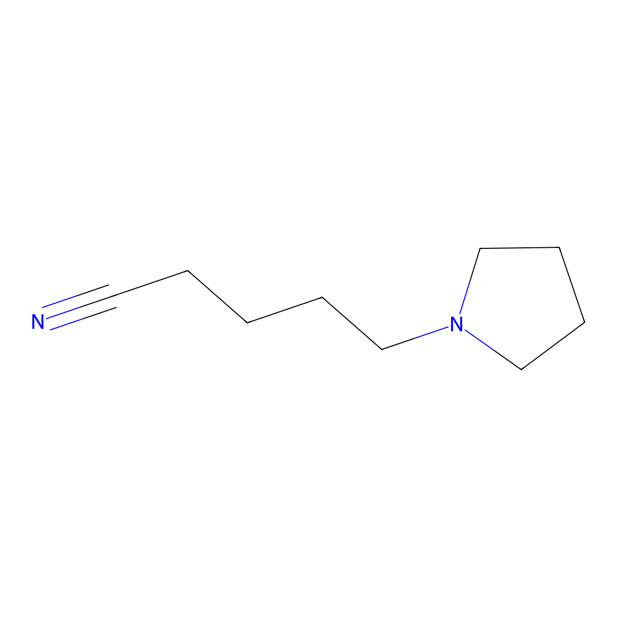 Pyrrolidine-1-valeronitrile molecular structure, CAS 71888-57-8