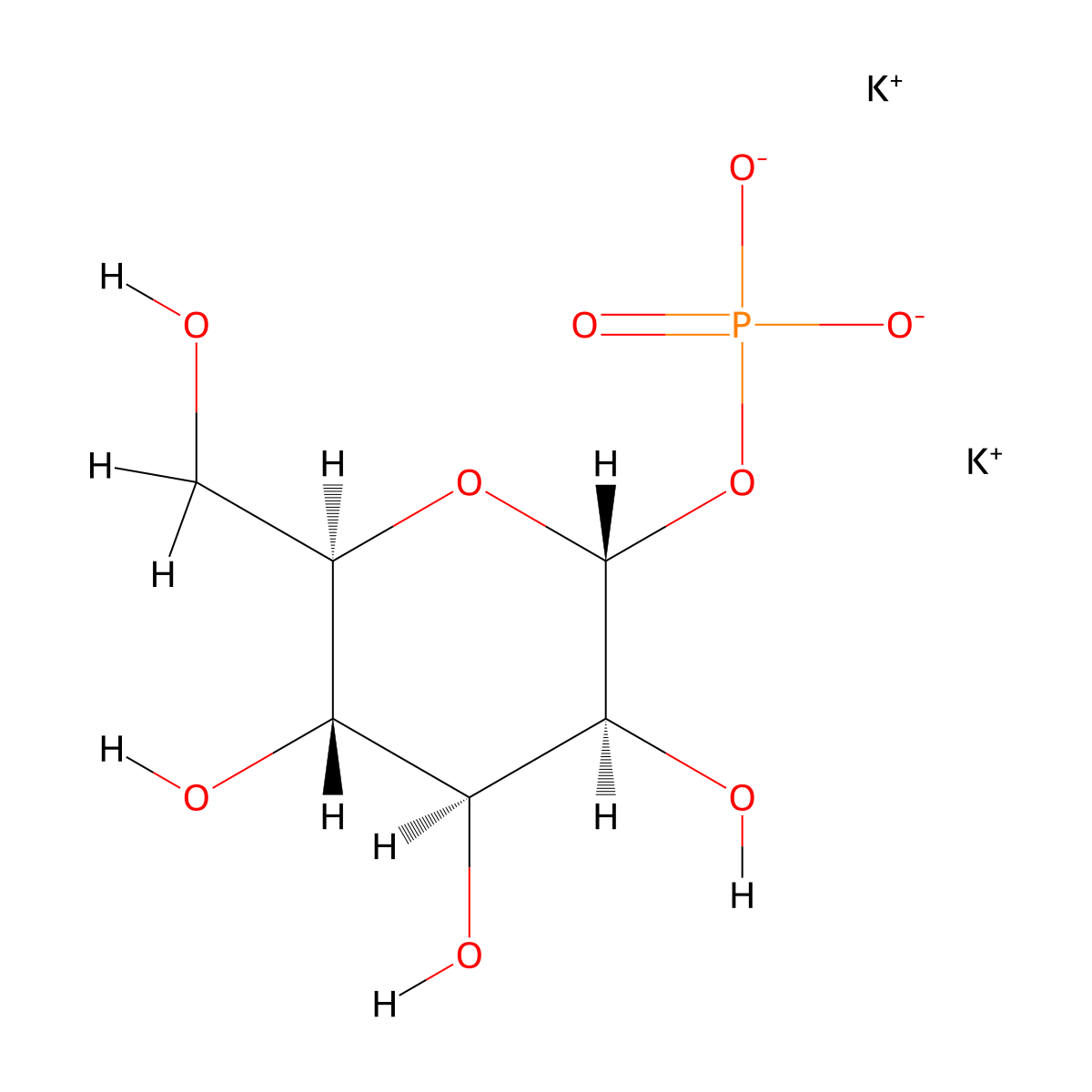 Dipotassium alpha-D-mannopyranose 1-phosphate molecular structure, CAS 71888-67-0