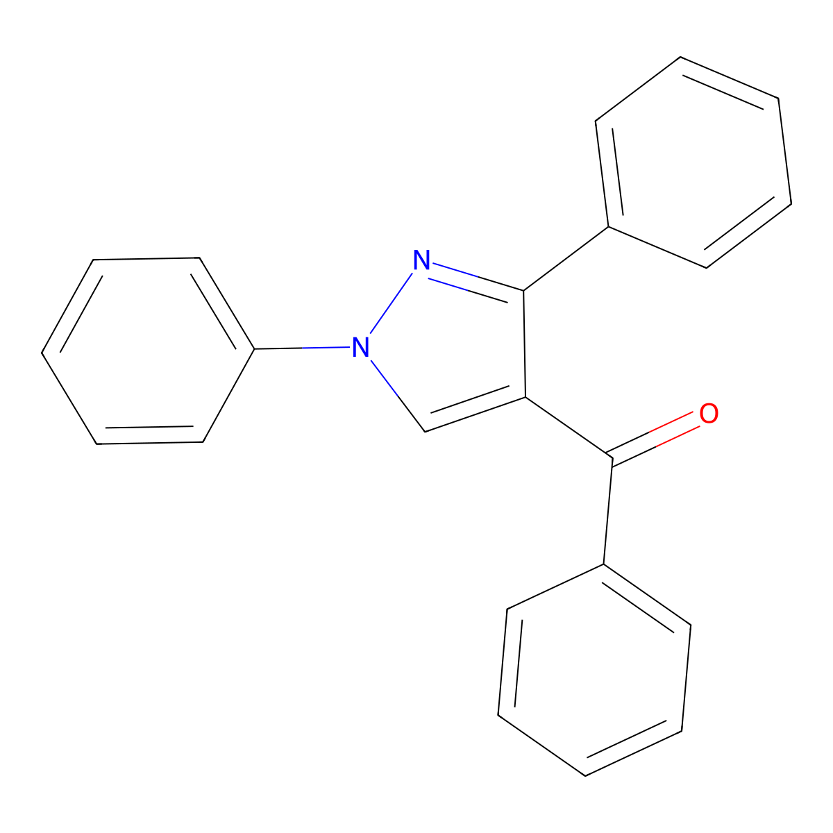 Ketone, 1,3-diphenylpyrazol-4-yl phenyl molecular structure, CAS 7189-06-2