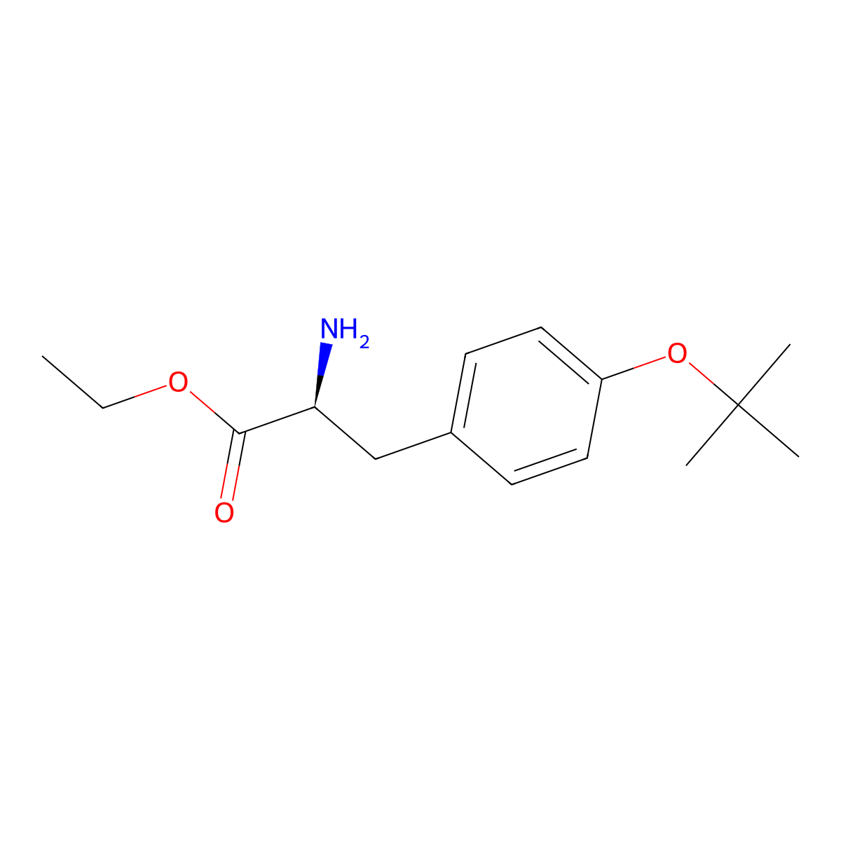 ethyl (2S)-2-amino-3-[4-(tert-butoxy)phenyl]propanoate molecular structure, CAS 71890-58-9