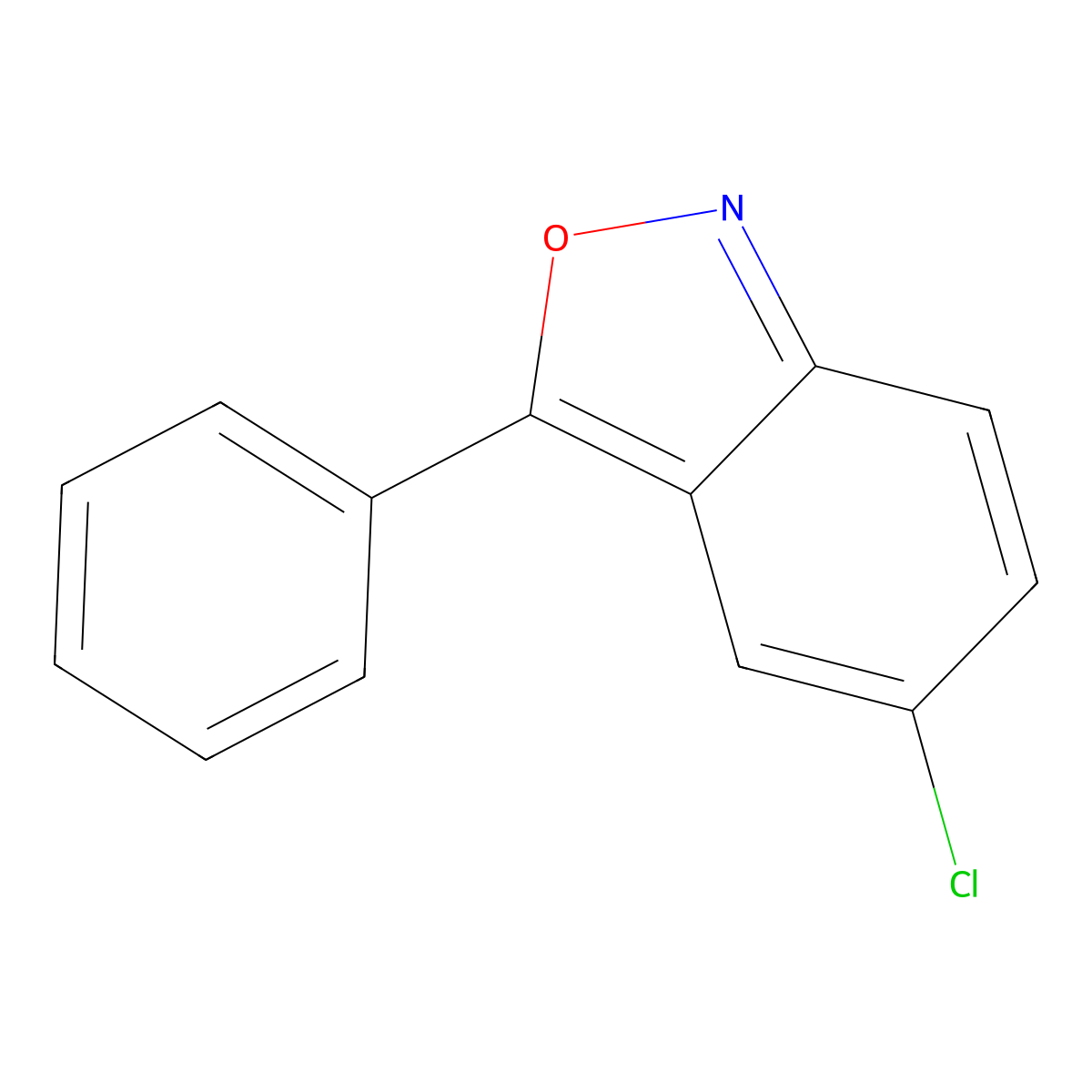 2,1-Benzisoxazole, 5-chloro-3-phenyl- molecular structure, CAS 719-64-2