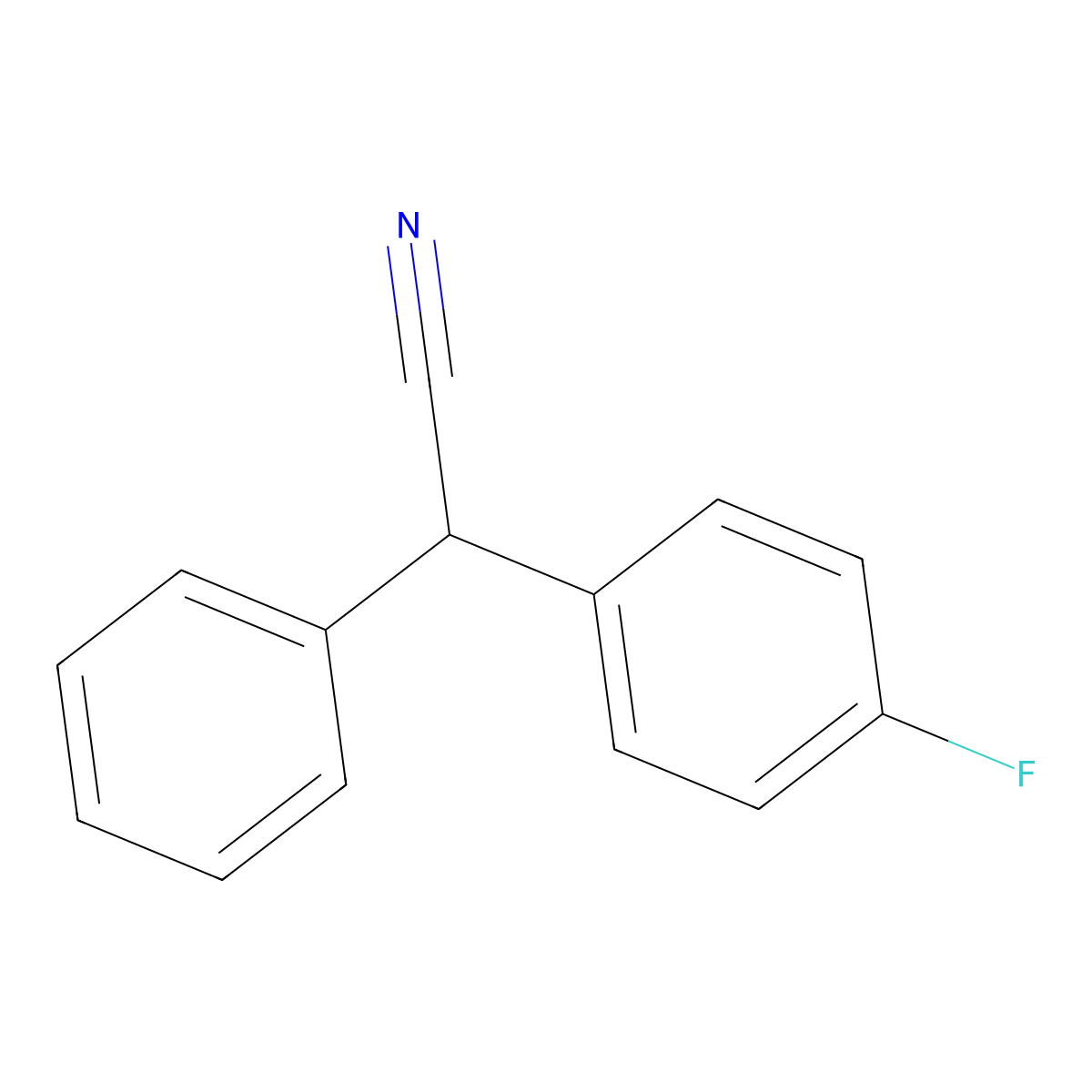 2-(4-Fluorophenyl)-2-phenylacetonitrile molecular structure, CAS 719-82-4