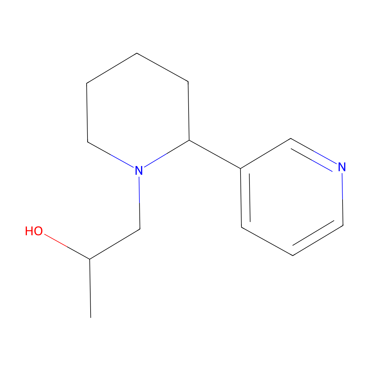 N-(beta-Hydroxypropyl)anabasine molecular structure, CAS 719-84-6