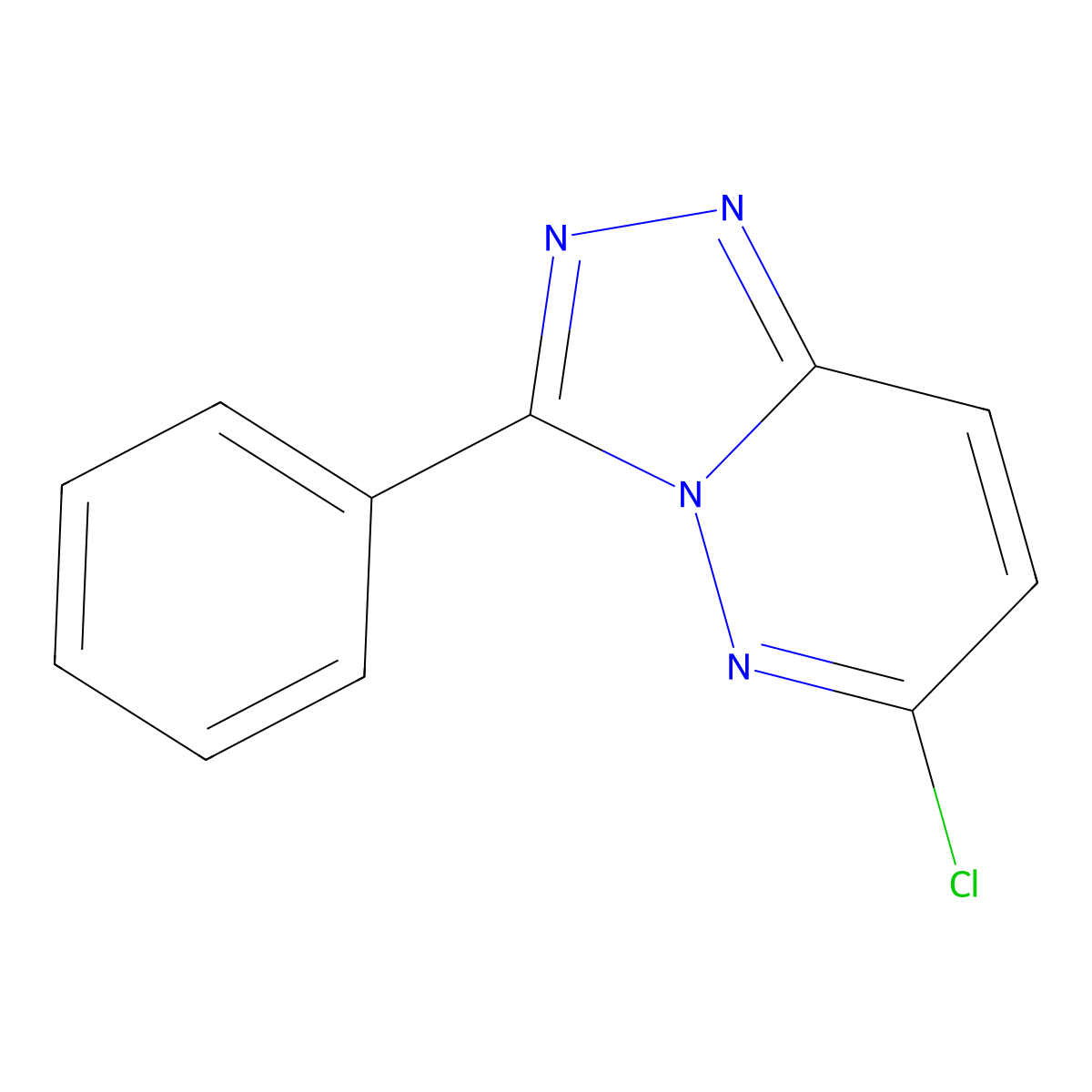 6-Chloro-3-phenyl-[1,2,4]triazolo[4,3-b]pyridazine molecular structure, CAS 7190-80-9