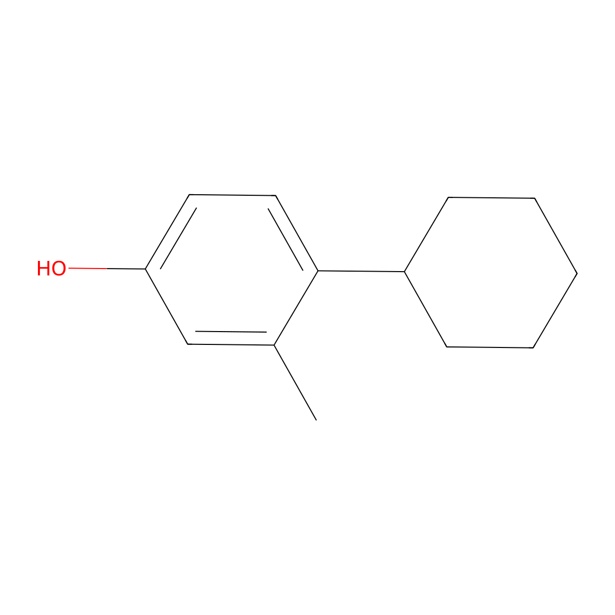Phenol, cyclohexyl-3(or 4)-methyl- molecular structure, CAS 71902-24-4