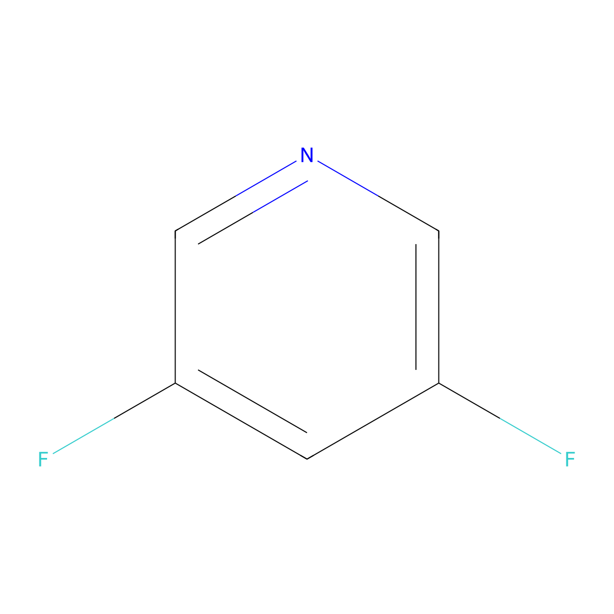 3,5-Difluoropyridine molecular structure, CAS 71902-33-5
