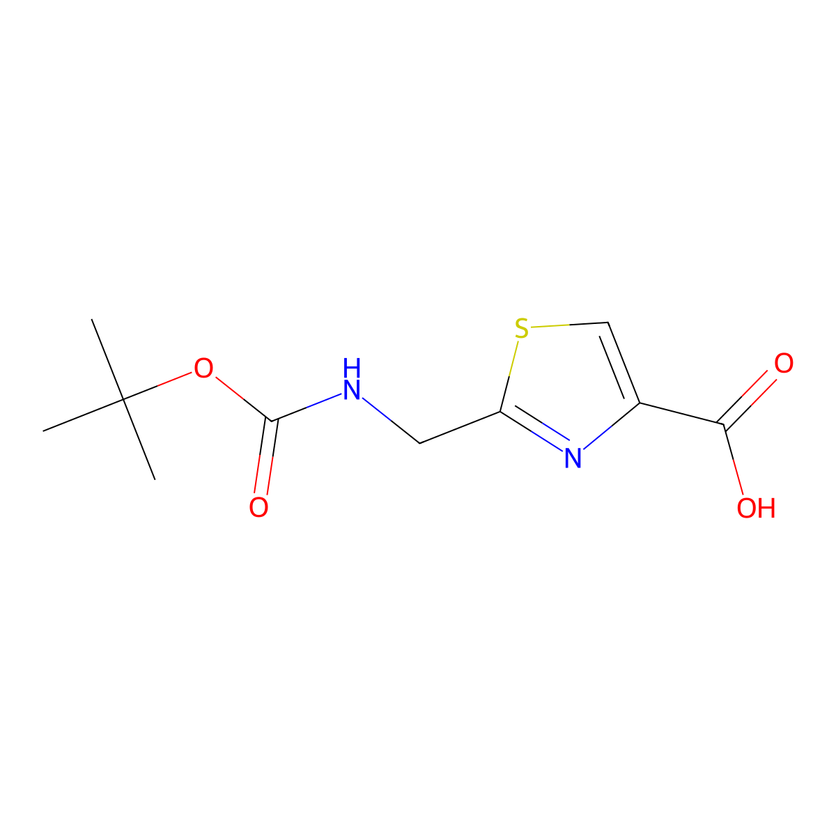 2-(((Tert-butoxycarbonyl)amino)methyl)thiazole-4-carboxylic acid molecular structure, CAS 71904-80-8