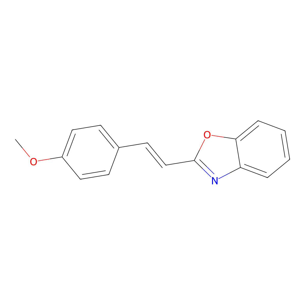 2-[(E)-2-(4-methoxyphenyl)ethenyl]-1,3-benzoxazole molecular structure, CAS 71907-23-8