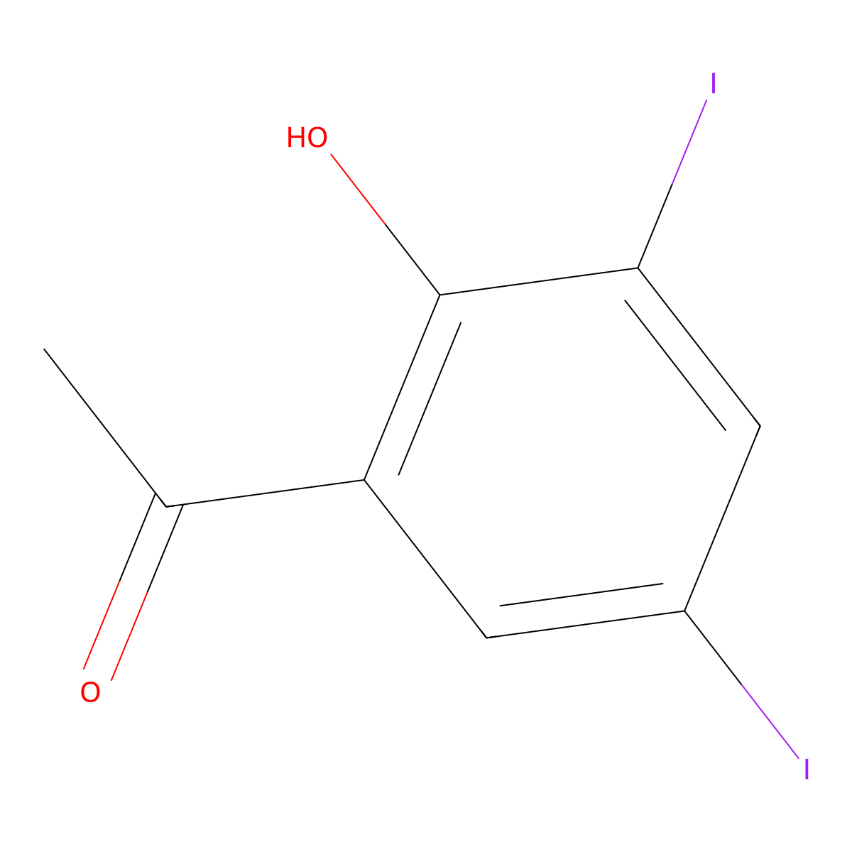 1-(2-Hydroxy-3,5-diiodophenyl)ethan-1-one molecular structure, CAS 7191-46-0