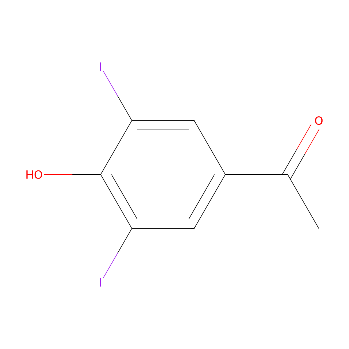 1-(4-Hydroxy-3,5-diiodophenyl)ethanone molecular structure, CAS 7191-55-1