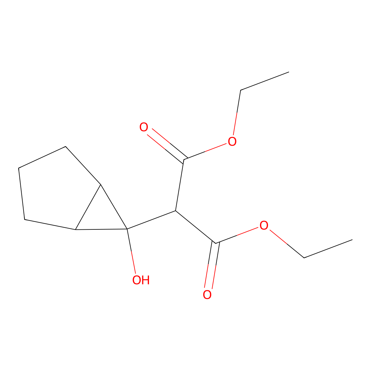 Diethyl (6-hydroxybicyclo[3.1.0]hexan-6-yl)propanedioate molecular structure, CAS 71911-61-0