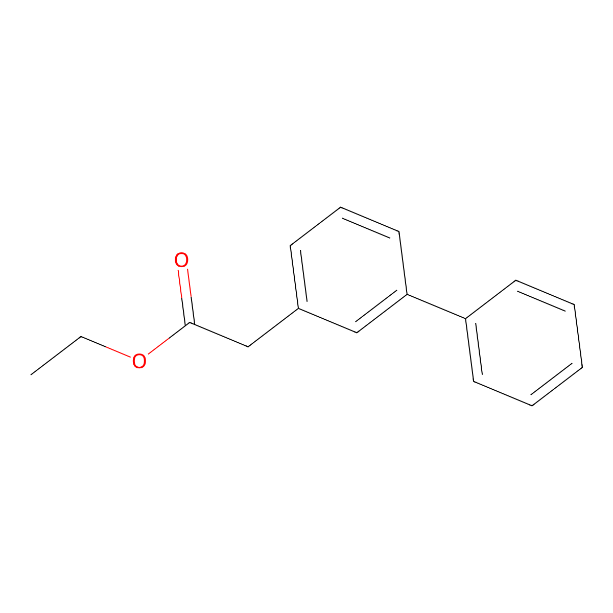 Biphenyl-3-ylacetic acid ethyl ester molecular structure, CAS 71912-70-4