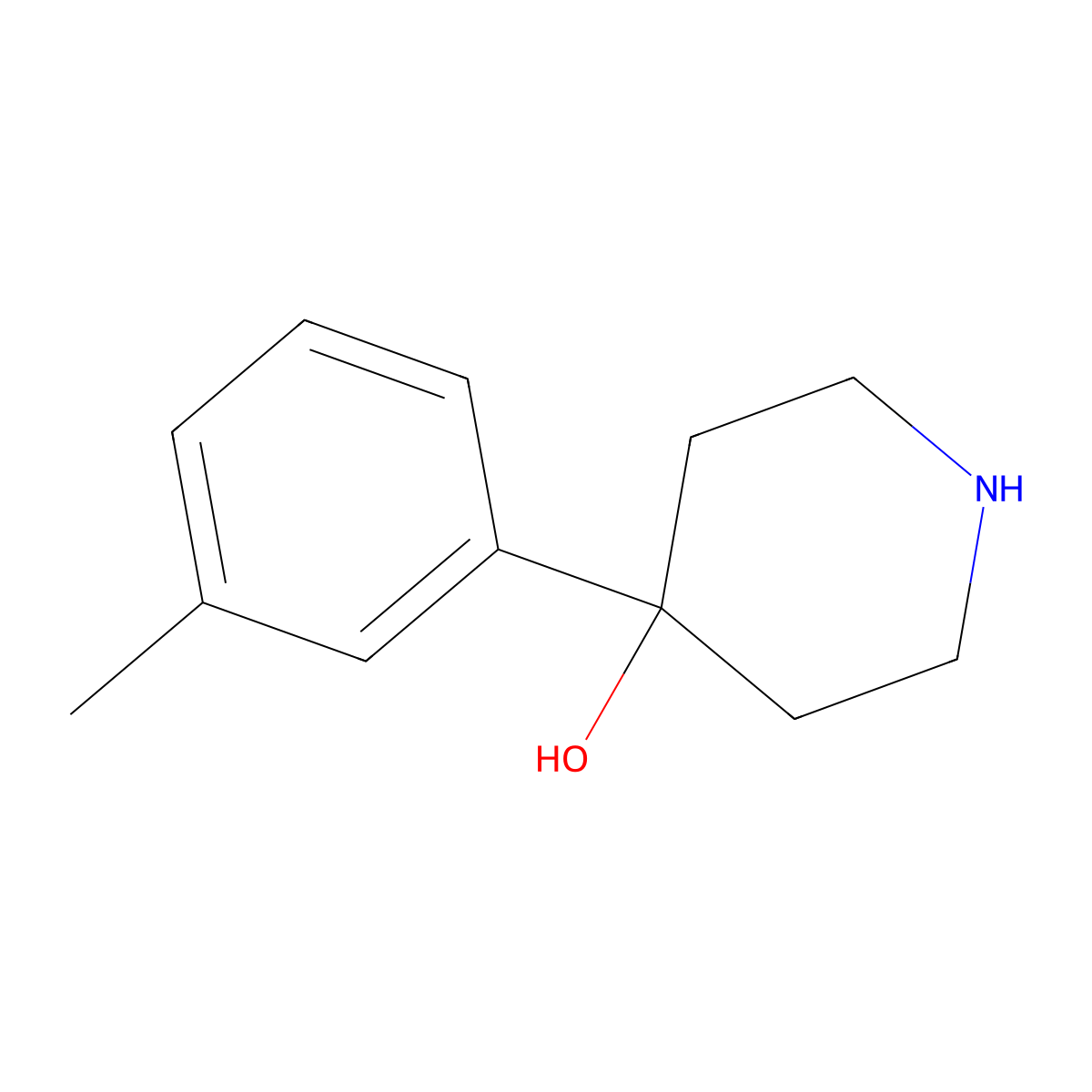 4-(3-Methylphenyl)piperidin-4-ol molecular structure, CAS 71916-57-9