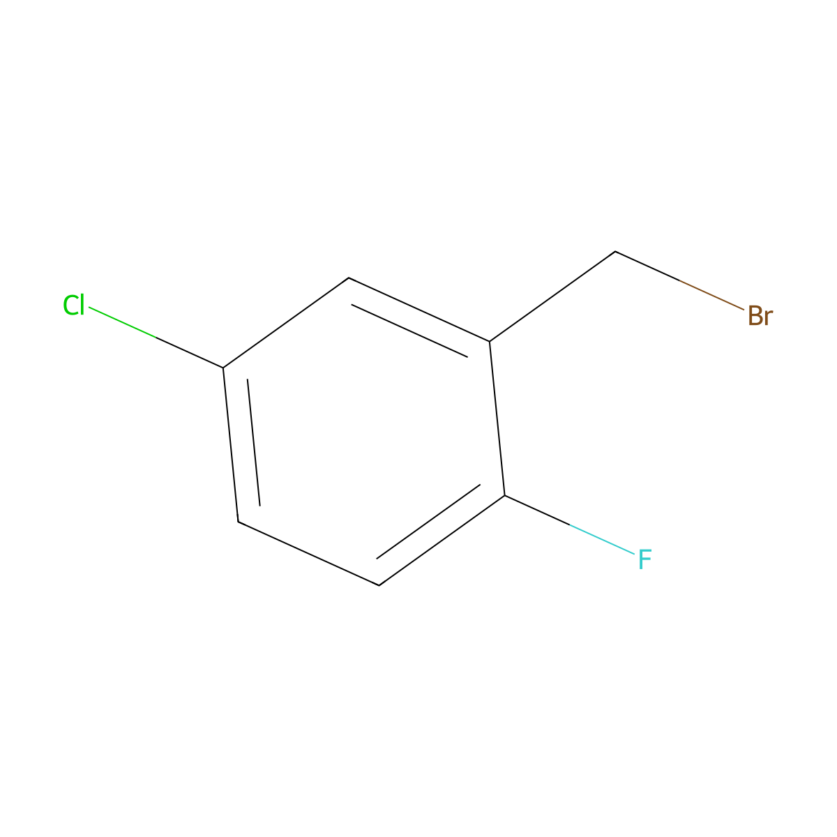 2-(Bromomethyl)-4-chloro-1-fluorobenzene molecular structure, CAS 71916-91-1
