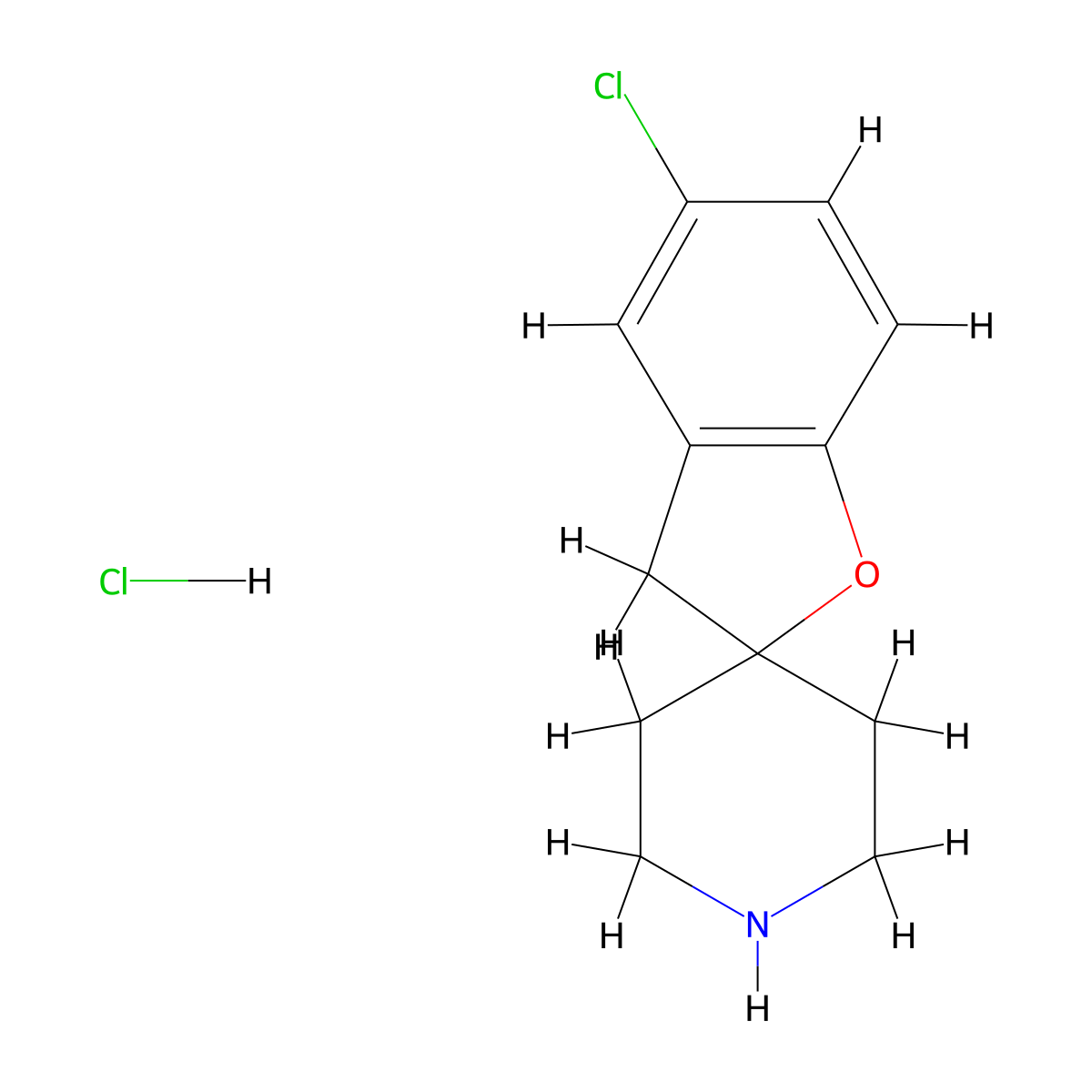 5-Chloro-3H-spiro[benzofuran-2,4'-piperidine] hcl molecular structure, CAS 71916-96-6