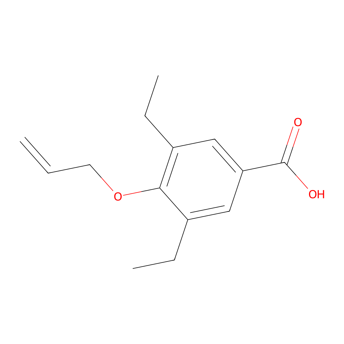 3,5-Diethyl-4-(2-propen-1-yloxy)benzoic acid molecular structure, CAS 7192-43-0