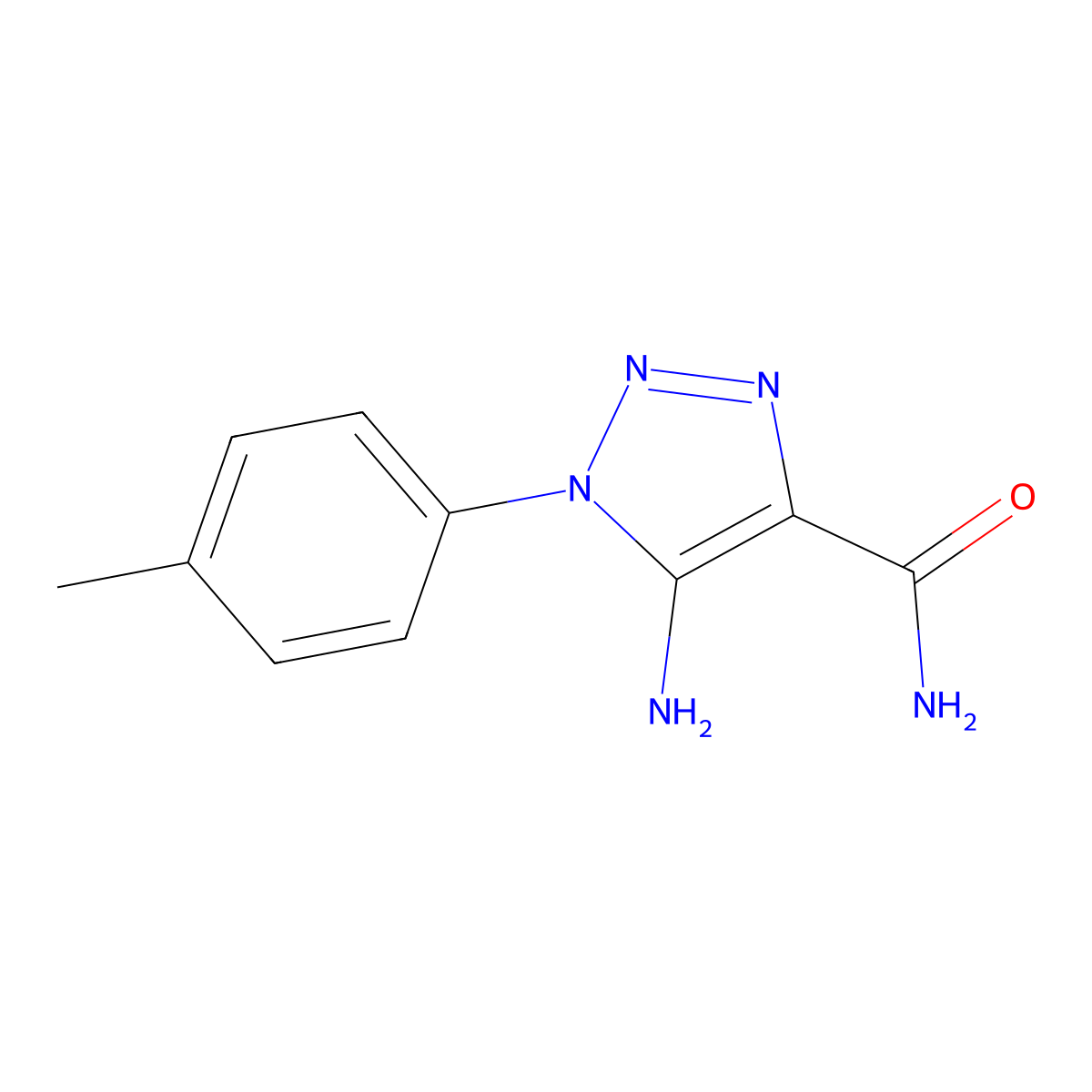 5-amino-1-(4-methylphenyl)-1H-1,2,3-triazole-4-carboxamide molecular structure, CAS 71924-99-7