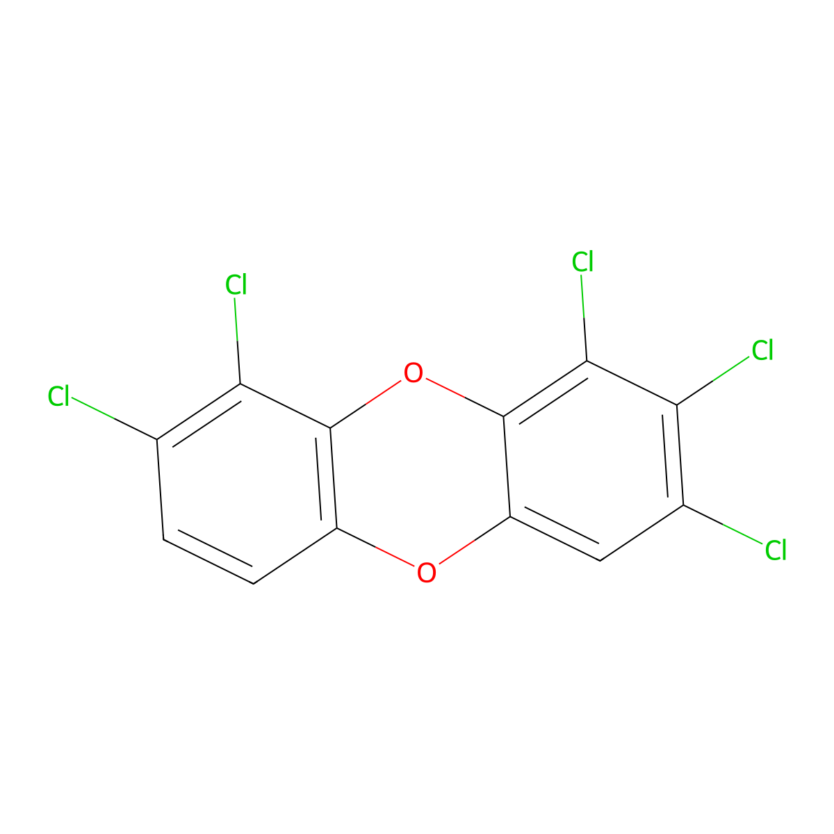 1,2,3,8,9-Pentachlorodibenzo-p-dioxin molecular structure, CAS 71925-18-3