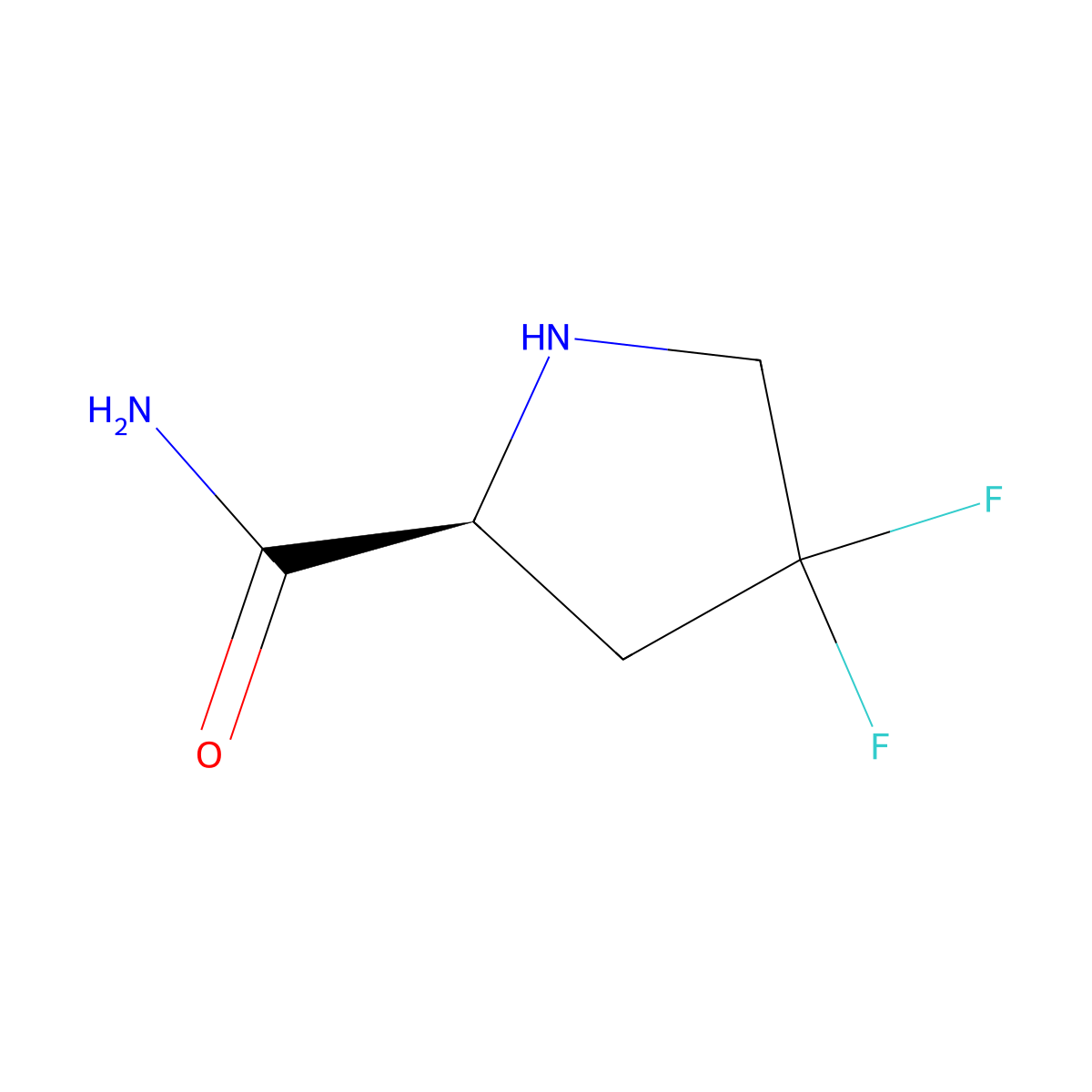 (S)-4,4-difluoropyrrolidine-2-carboxamide molecular structure, CAS 719267-96-6