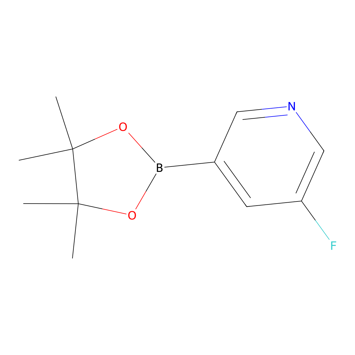 3-Fluoro-5-(tetramethyl-1,3,2-dioxaborolan-2-yl)pyridine molecular structure, CAS 719268-92-5