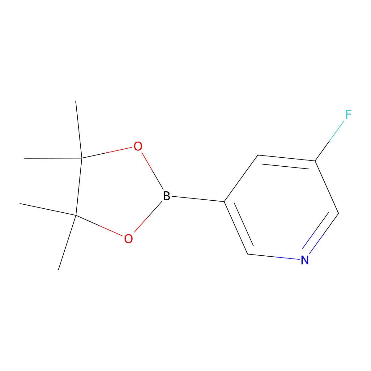 3-Fluoro-5-(tetramethyl-1,3,2-dioxaborolan-2-yl)pyridine molecular structure, CAS 719268-92-5