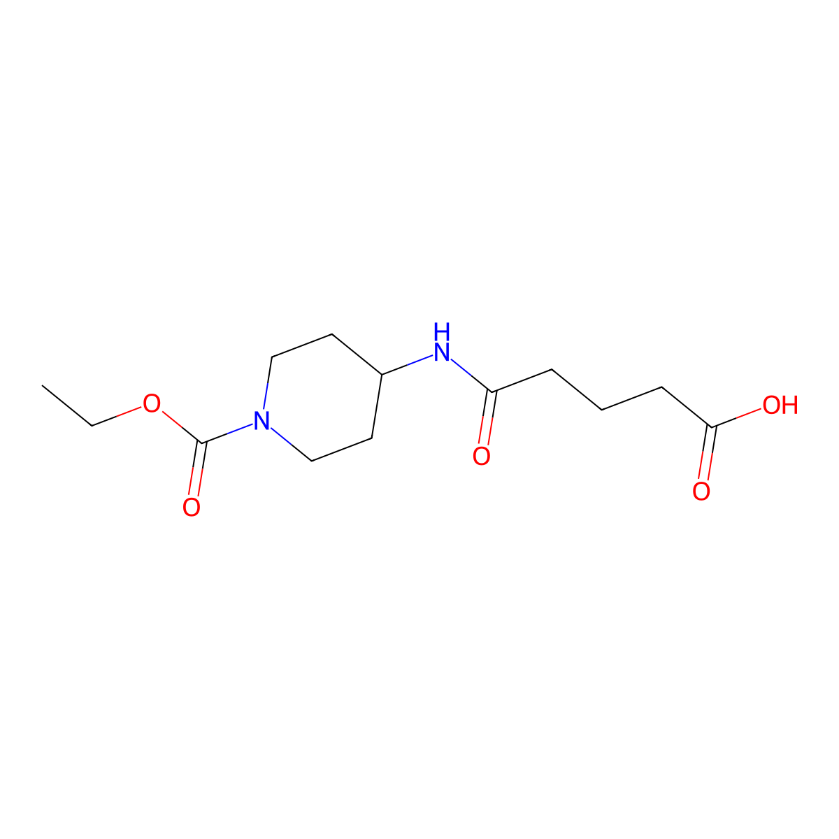 5-{[1-(Ethoxycarbonyl)piperidin-4-yl]amino}-5-oxopentanoic acid molecular structure, CAS 719269-26-8