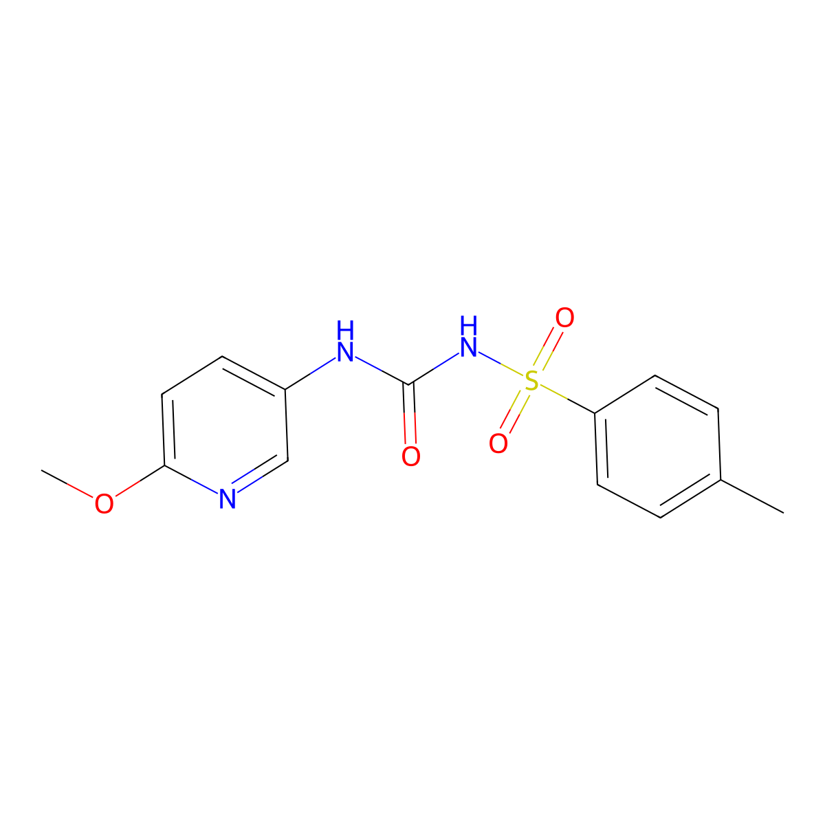 1-(6-Methoxypyridin-3-yl)-3-(4-methylphenyl)sulfonylurea molecular structure, CAS 719269-35-9
