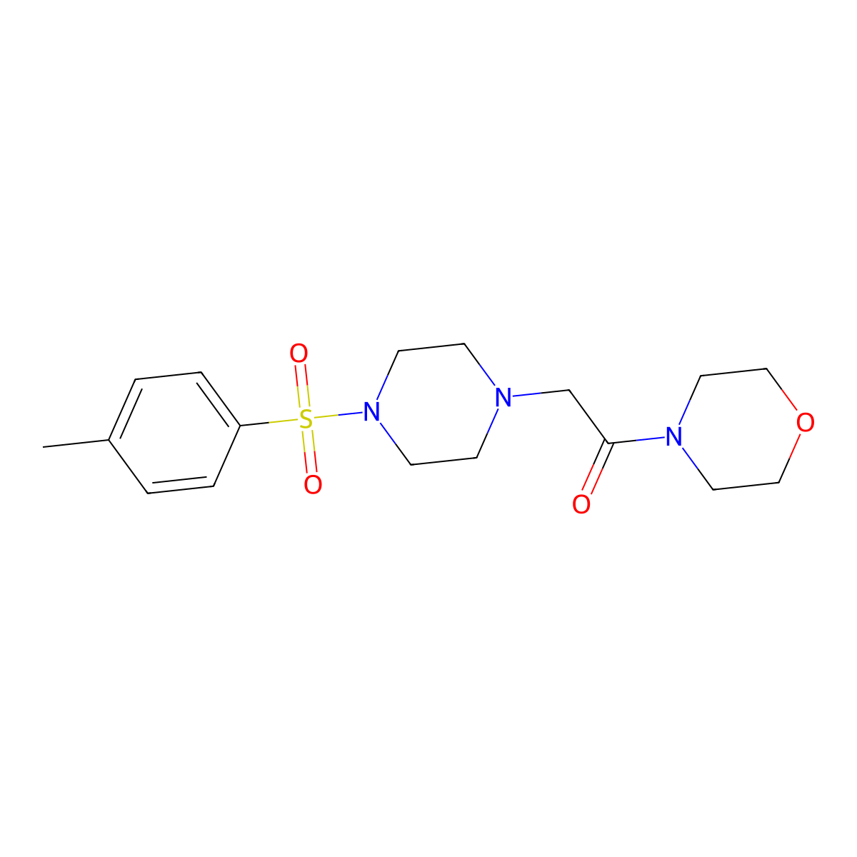 2-[4-(4-Methylphenyl)sulfonylpiperazin-1-yl]-1-morpholin-4-ylethanone molecular structure, CAS 719269-43-9