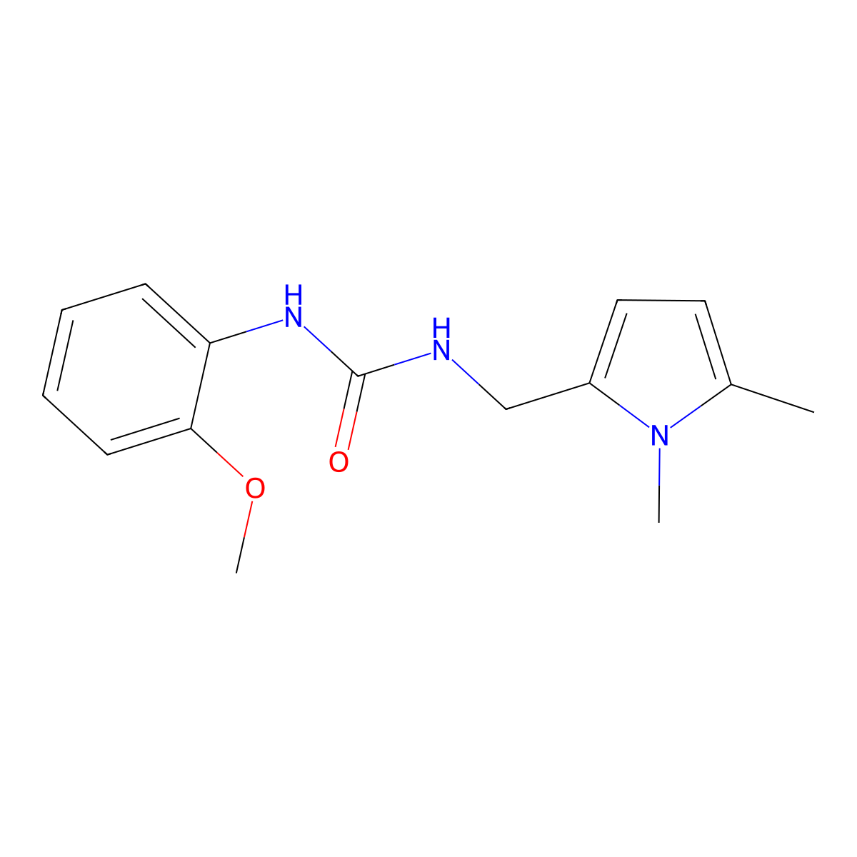 1-[(1,5-Dimethylpyrrol-2-yl)methyl]-3-(2-methoxyphenyl)urea molecular structure, CAS 719269-70-2