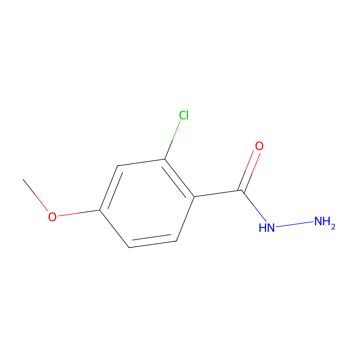 2-Chloro-4-methoxybenzohydrazide molecular structure, CAS 719274-51-8