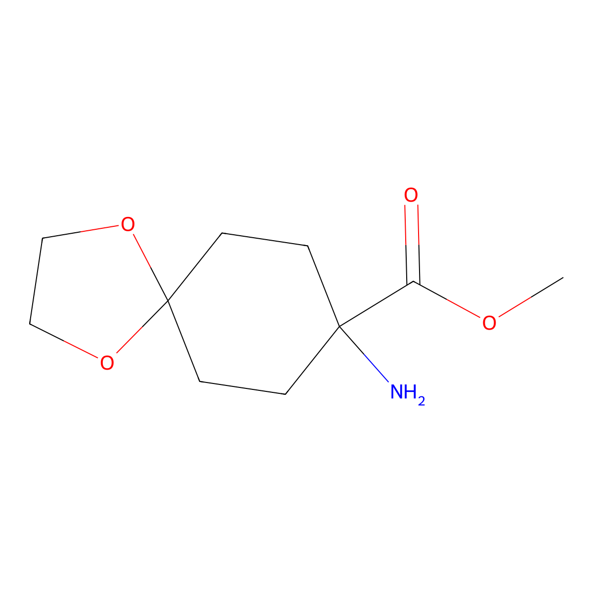 Methyl 8-amino-1,4-dioxaspiro[4.5]decane-8-carboxylate molecular structure, CAS 719275-26-0