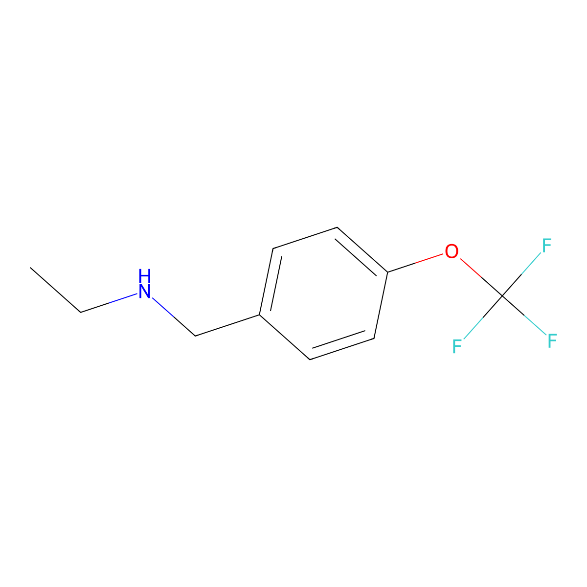 Benzenemethanamine, N-ethyl-4-(trifluoromethoxy)- molecular structure, CAS 719277-22-2